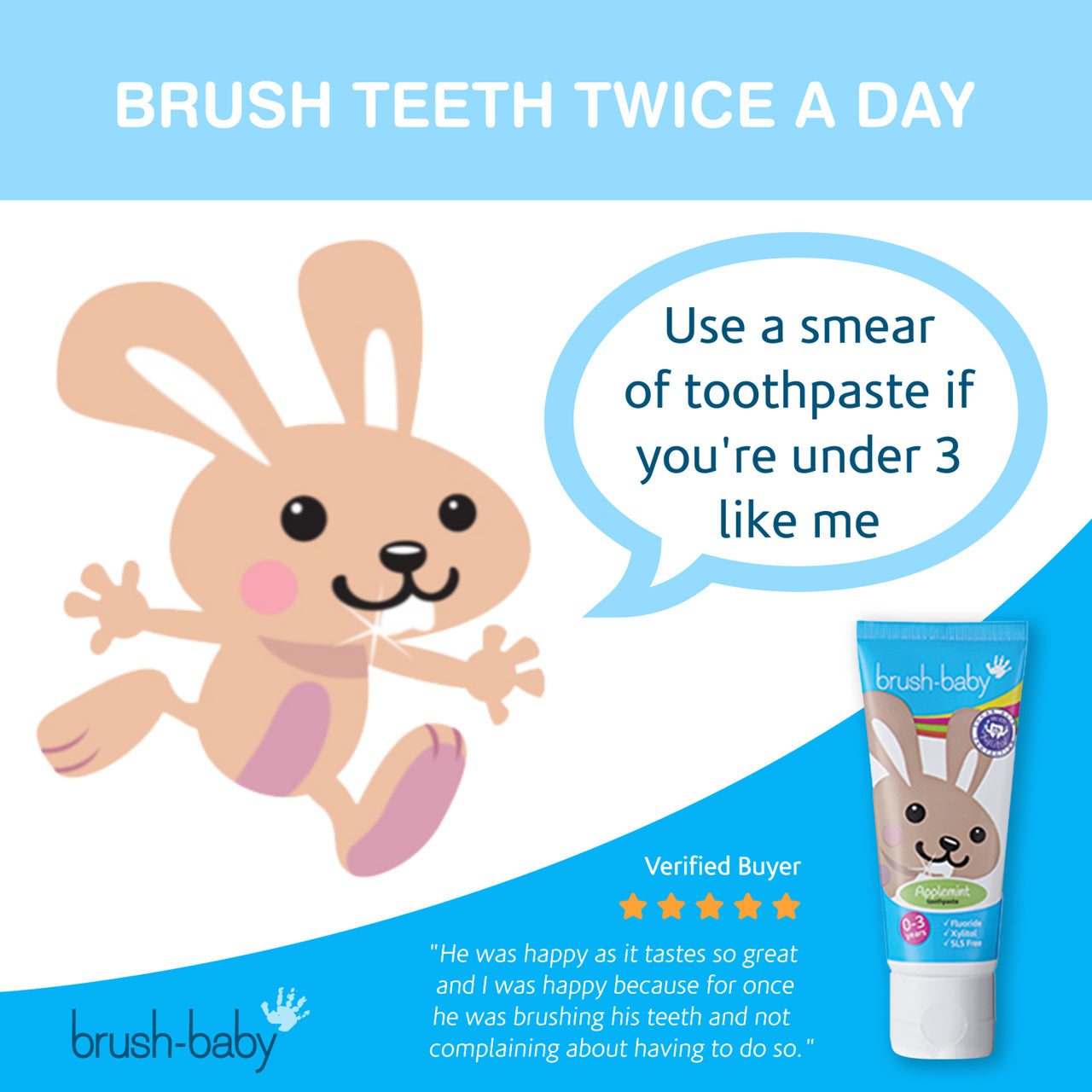 Brush Baby Applemint Kids 0-3 Toothpaste 50mL