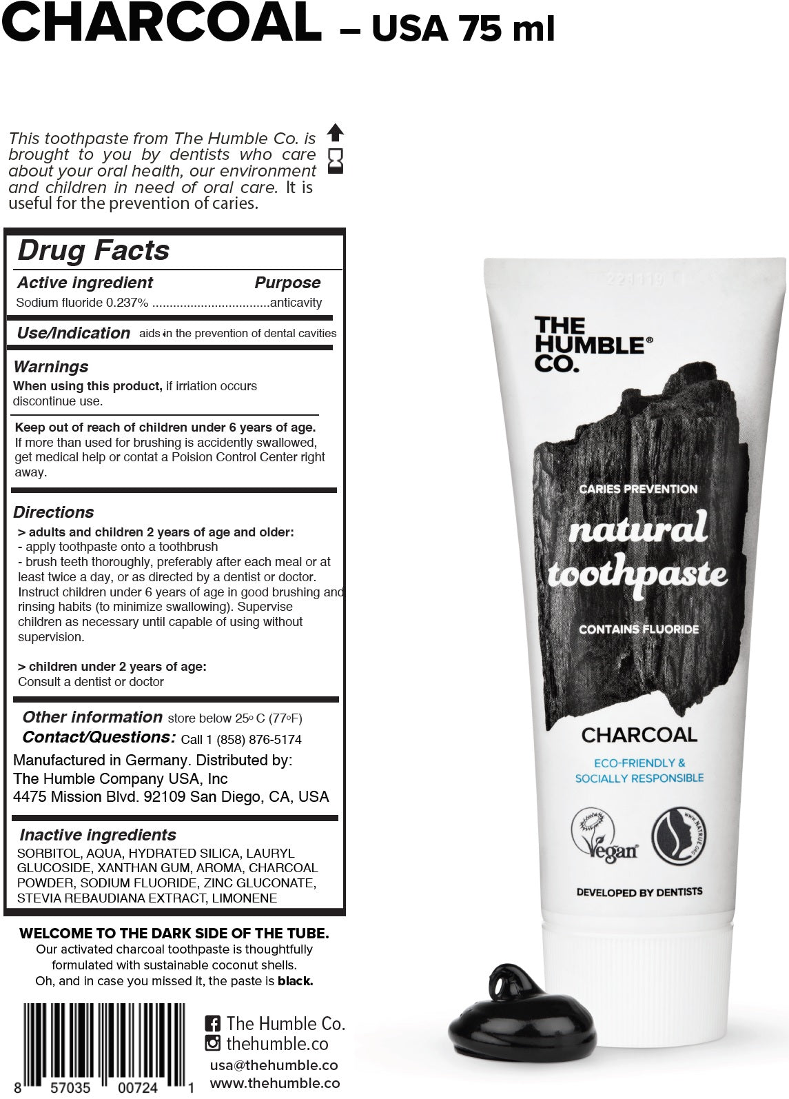 The Humble.Co Charcoal Natural Toothpaste